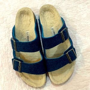 Blue Fuzzy Birkenstocks
